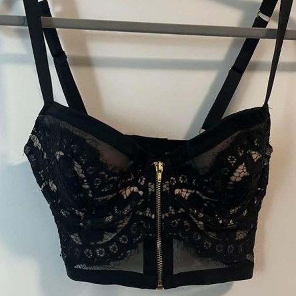 Black And Nude Lace Bustier - 32B/34C - Worn Once - Picture 1 of 2